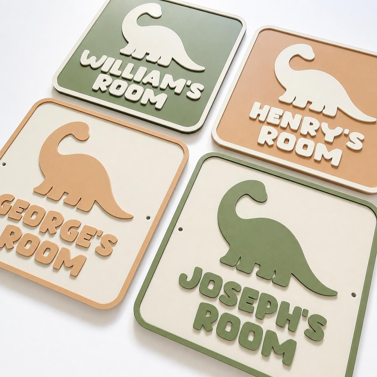 Personalised Dinosaur Bedroom Door Sign – Custom Kids Name Room Decoration Plate