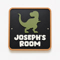 Personalised Dinosaur Bedroom Door Sign – Custom Kids Name Room Decoration Plate