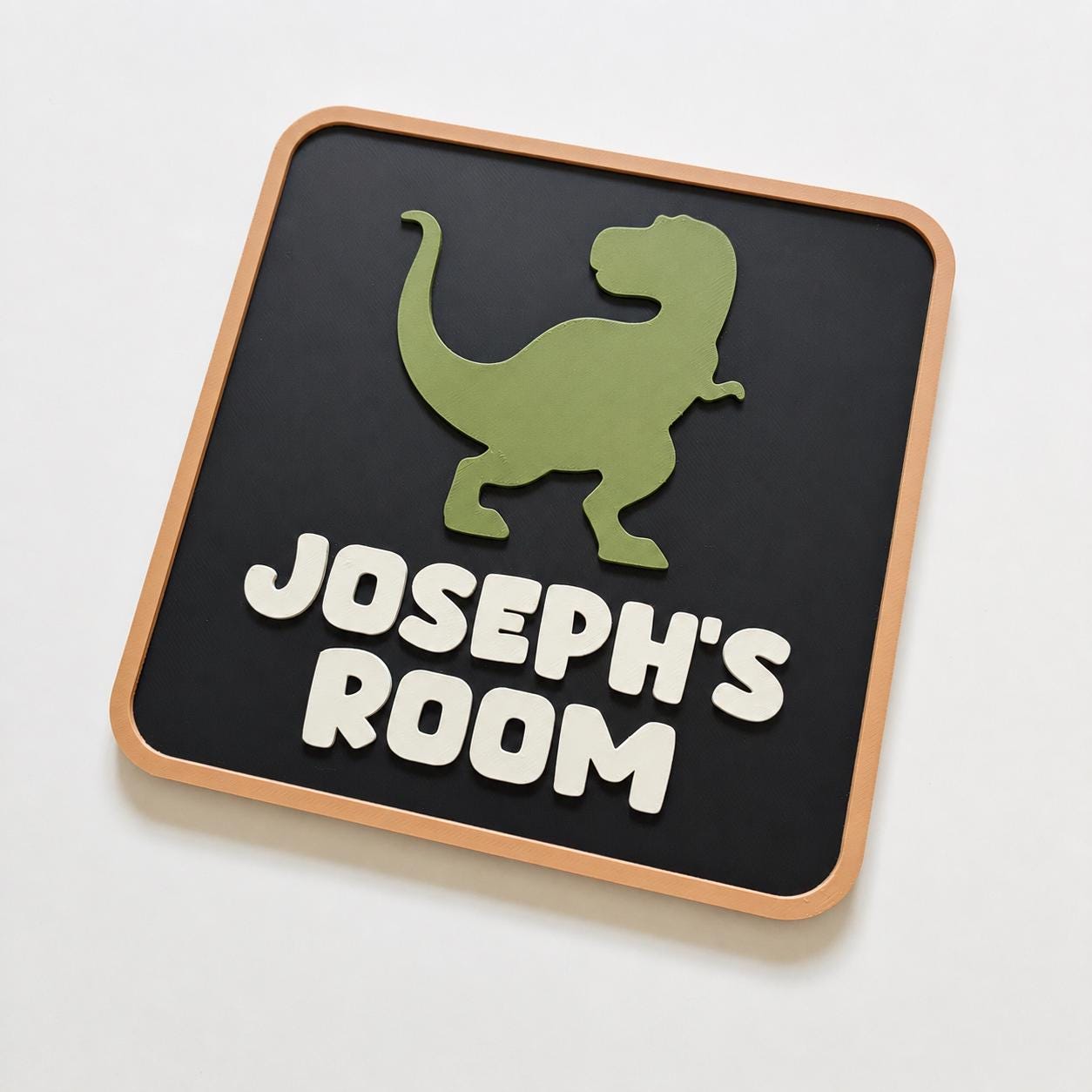 Personalised Dinosaur Bedroom Door Sign – Custom Kids Name Room Decoration Plate