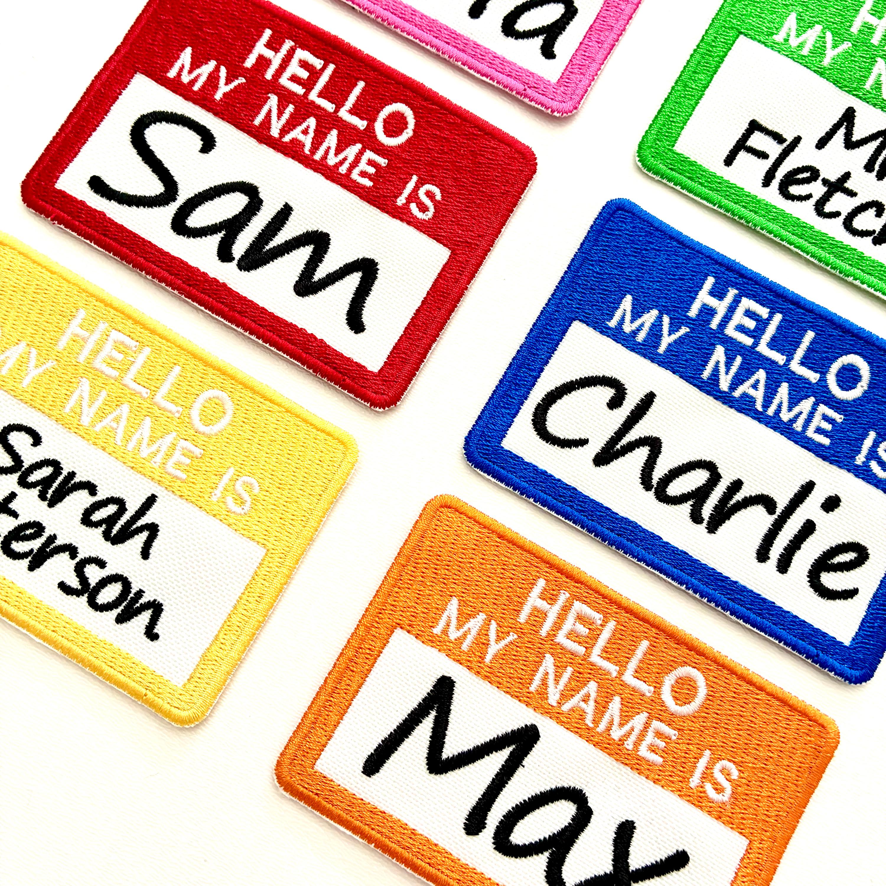 Personalised Embroidered Hello My Name Is Badges Sew/Iron/VELCRO® Text Patches