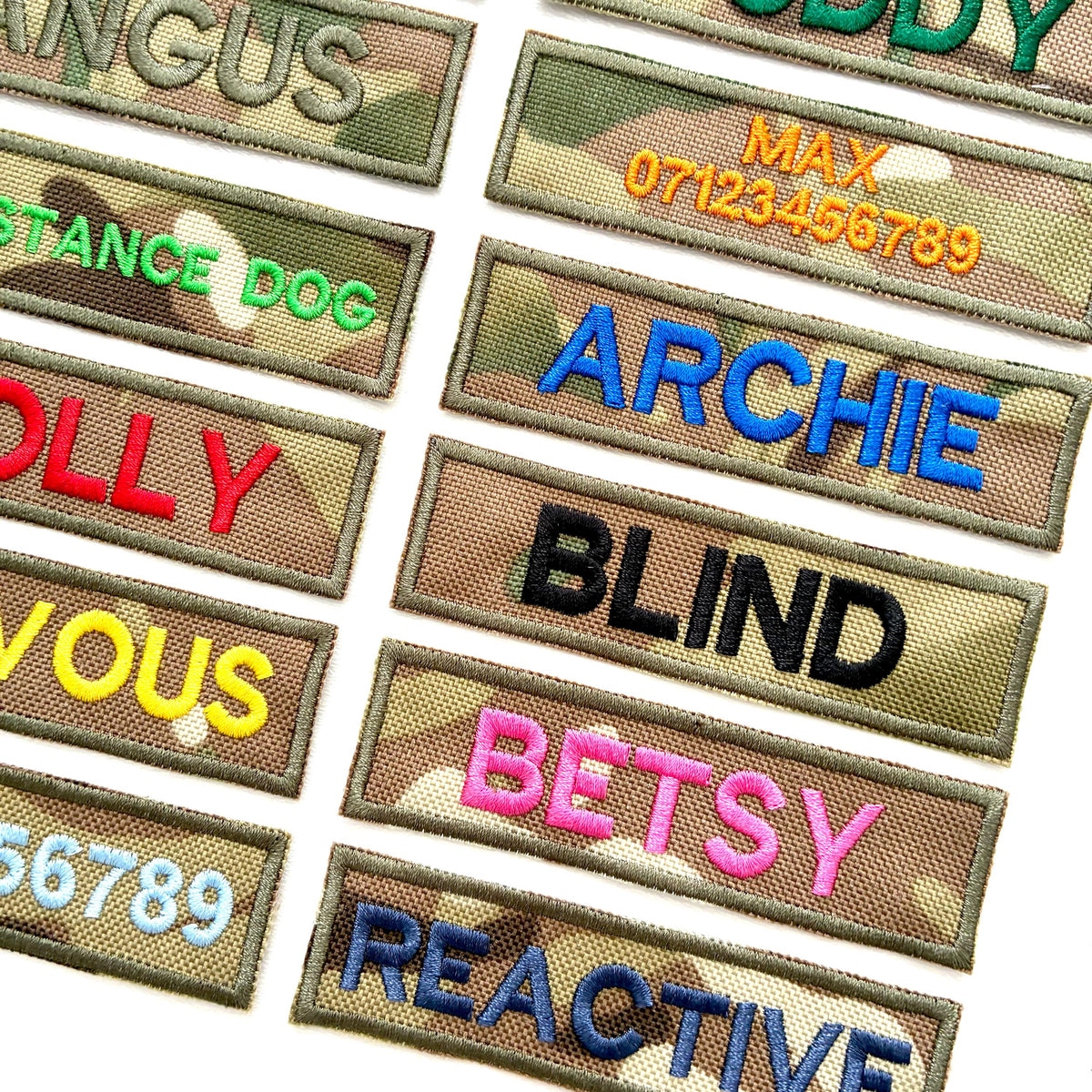 VELCRO® Patch To Fit Julius K9 Dog Harness Personalised Embroidered Camo Badge