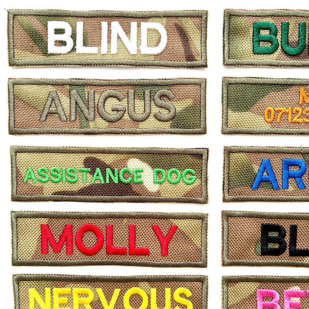 VELCRO® Patch To Fit Julius K9 Dog Harness Personalised Embroidered Camo Badge