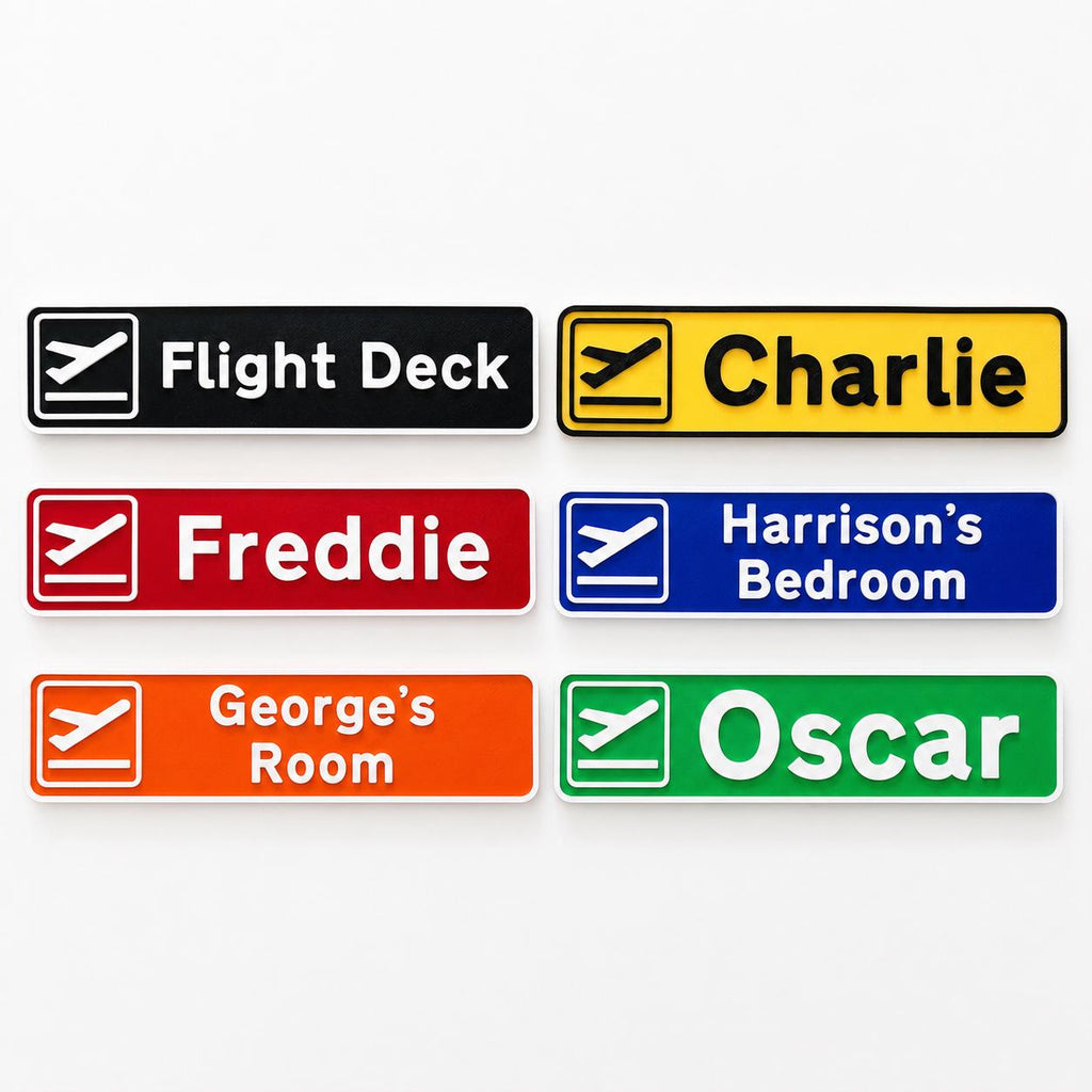 Personalised Departures Sign Airport Airplane Kids Name Bedroom Door AvGeek Gift