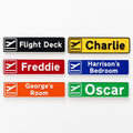 Personalised Departures Sign Airport Airplane Kids Name Bedroom Door AvGeek Gift