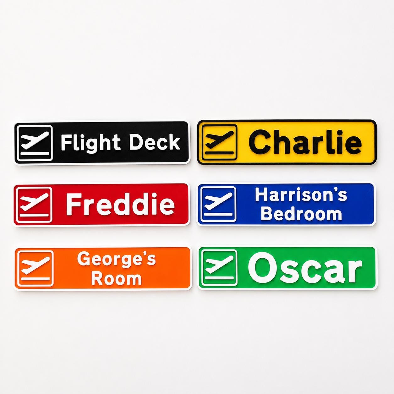 Personalised Departures Sign Airport Airplane Kids Name Bedroom Door AvGeek Gift
