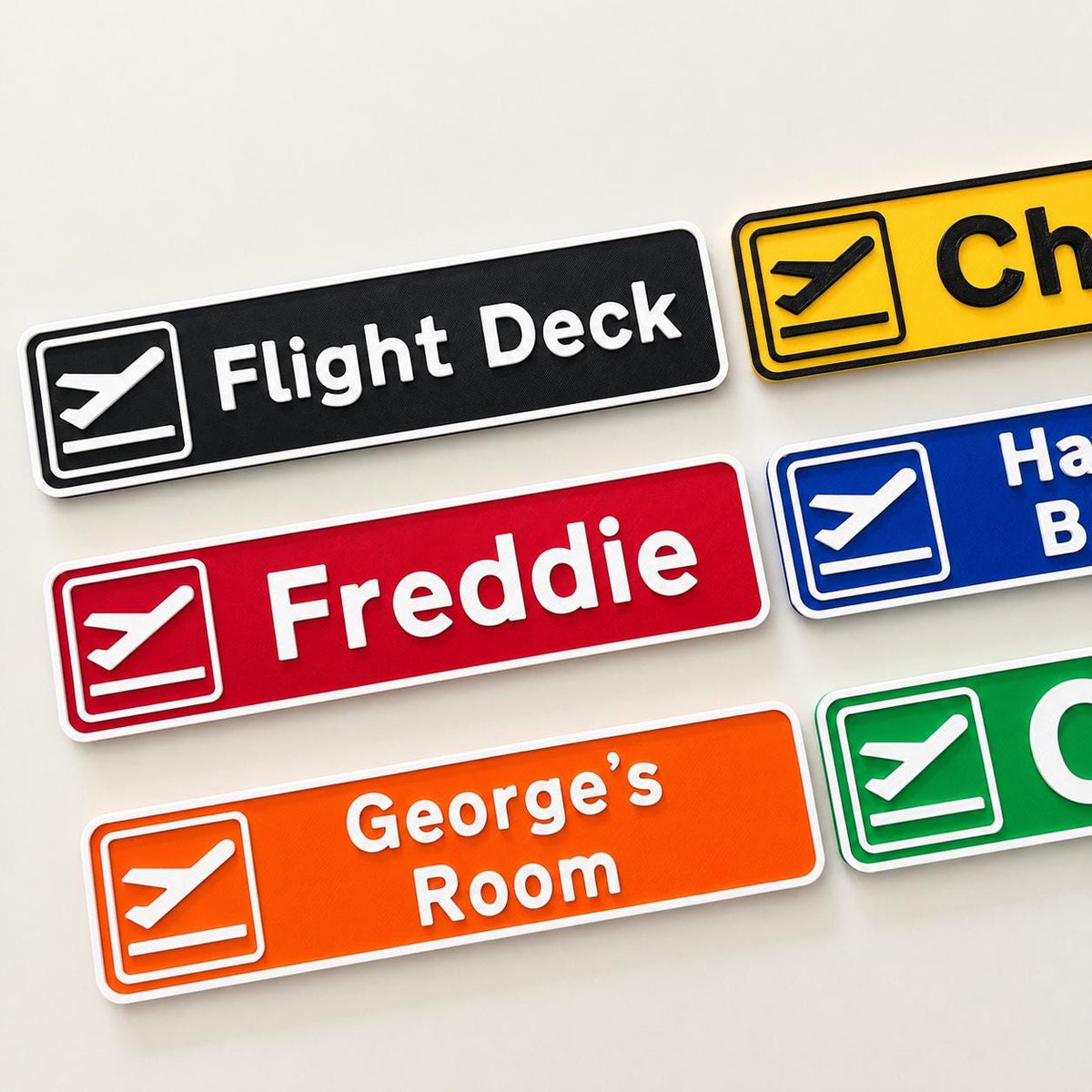 Personalised Departures Sign Airport Airplane Kids Name Bedroom Door AvGeek Gift