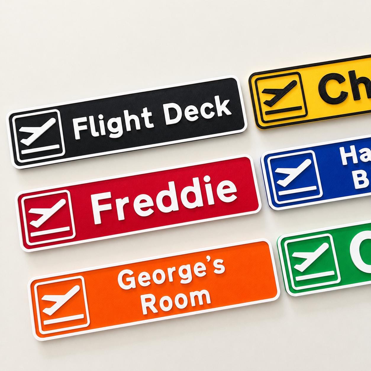 Personalised Departures Sign Airport Airplane Kids Name Bedroom Door AvGeek Gift