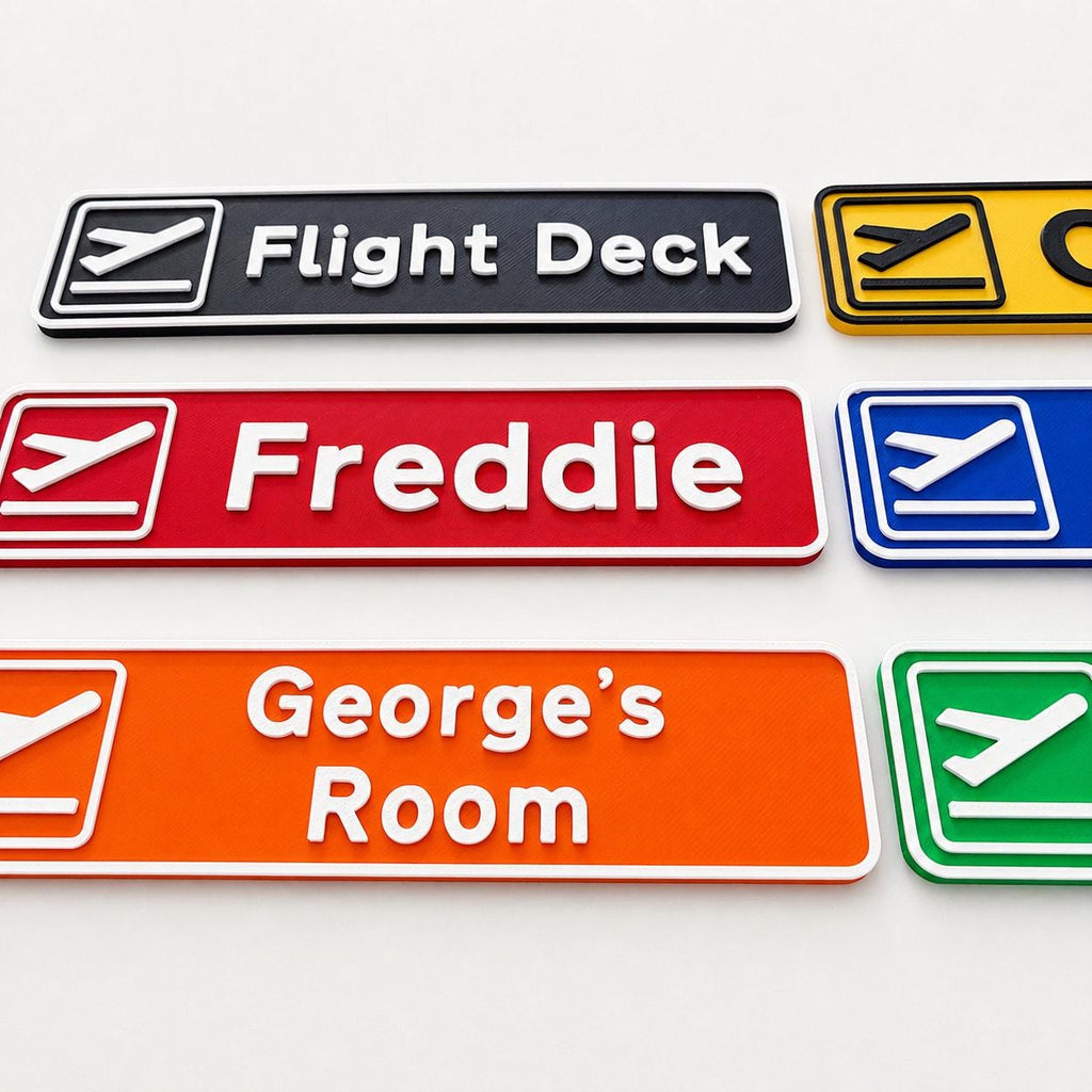 Personalised Departures Sign Airport Airplane Kids Name Bedroom Door AvGeek Gift