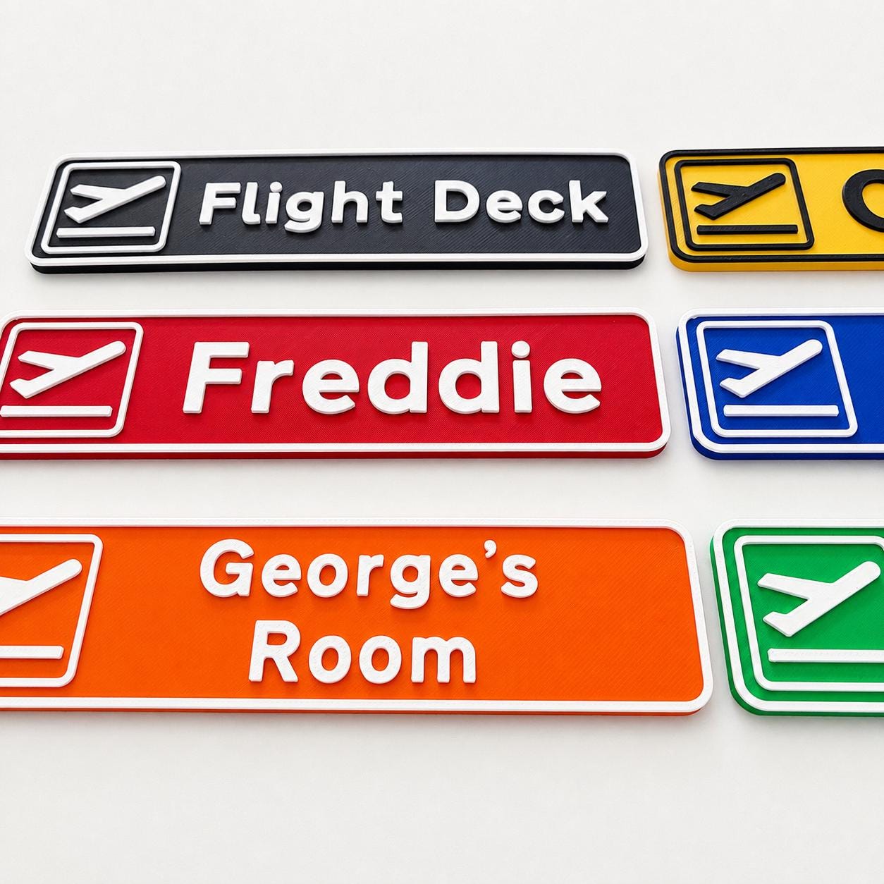 Personalised Departures Sign Airport Airplane Kids Name Bedroom Door AvGeek Gift