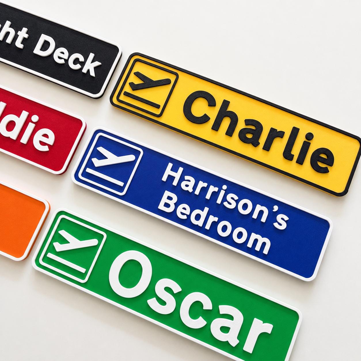 Personalised Departures Sign Airport Airplane Kids Name Bedroom Door AvGeek Gift