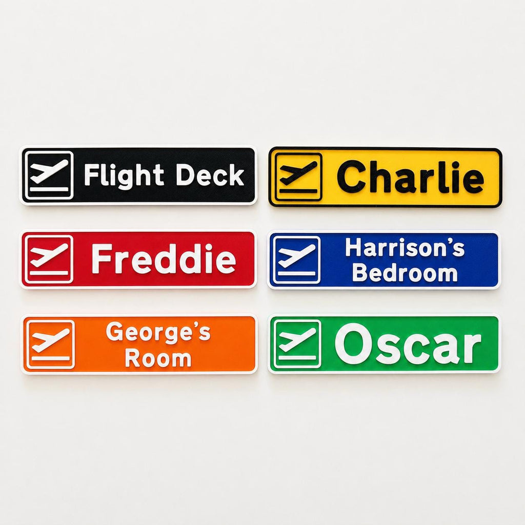 Personalised Departures Sign Airport Airplane Kids Name Bedroom Door AvGeek Gift