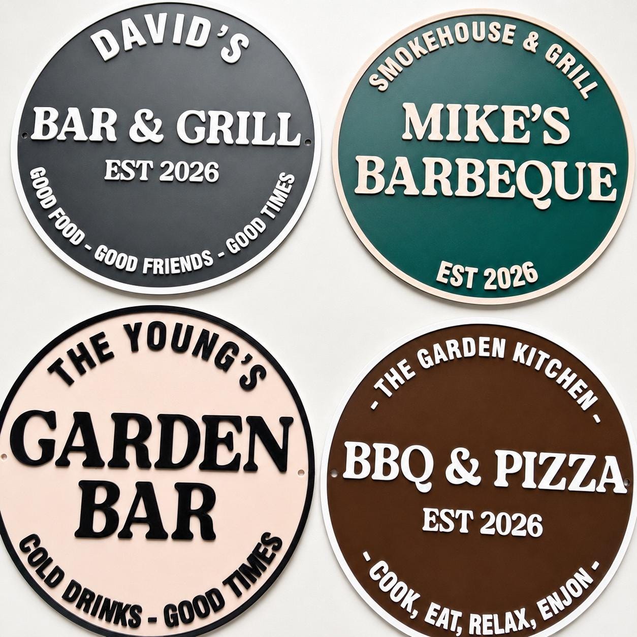 Personalised Plaque - BBQ Grill Garden Bar Fully Customised Wall Plate Sign Gift