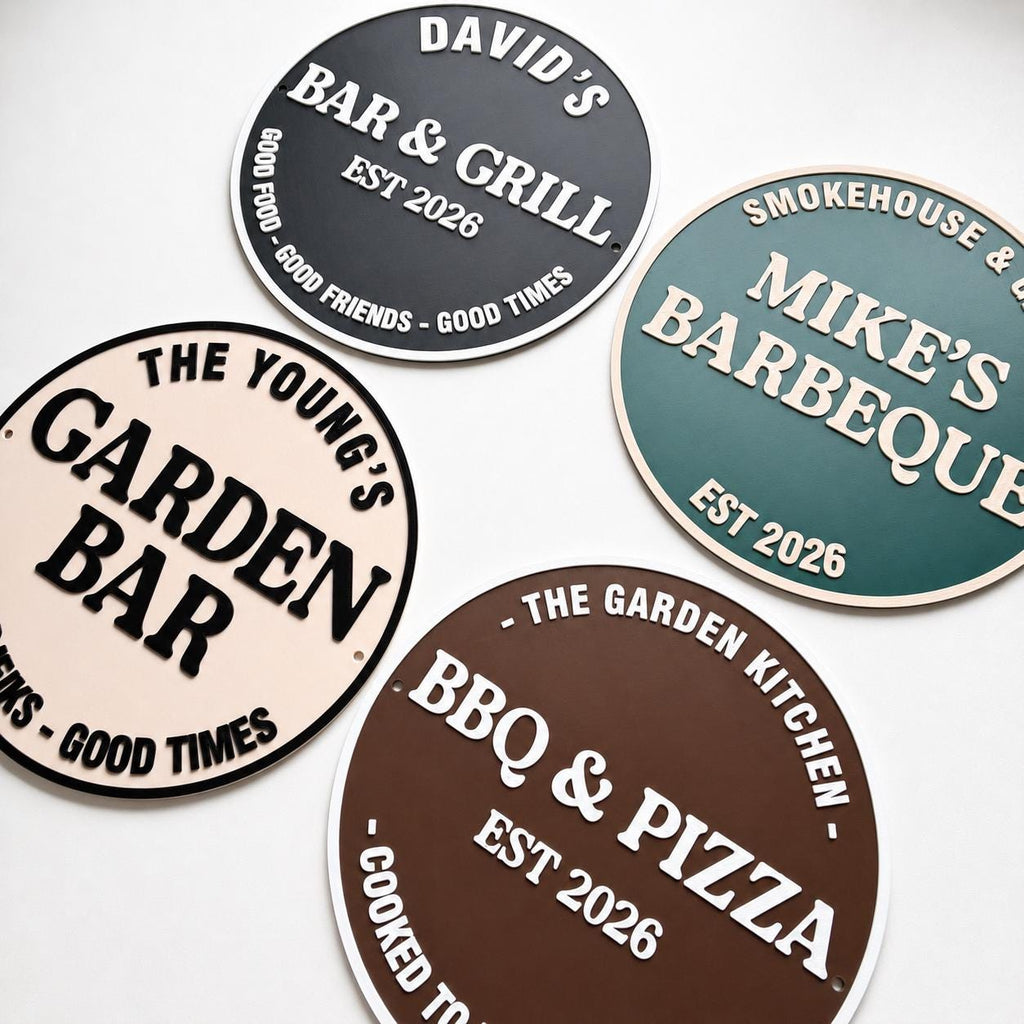 Personalised Plaque - BBQ Grill Garden Bar Fully Customised Wall Plate Sign Gift