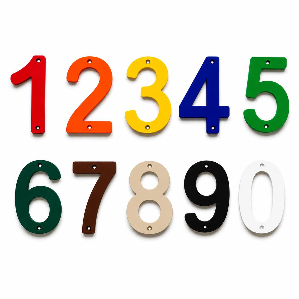 House Numbers – Front Door Sign Plaque Home Address Wall Mounted Screw Holes