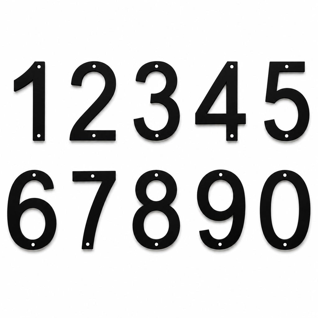 House Numbers – Front Door Sign Plaque Home Address Wall Mounted Screw Holes