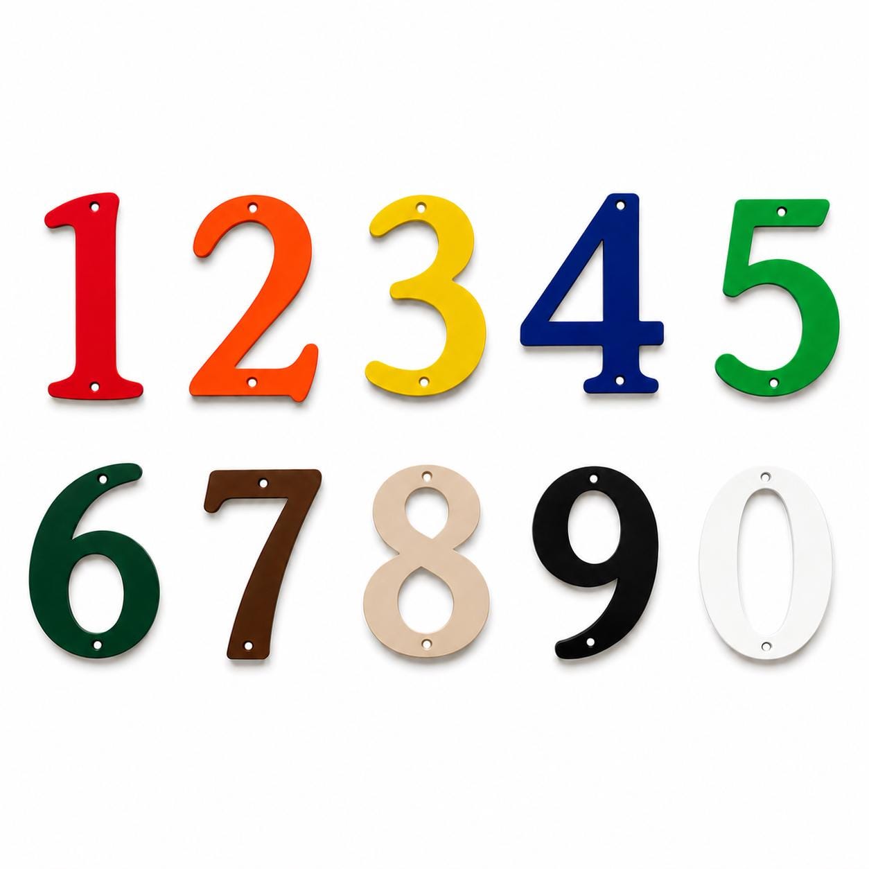 House Numbers – Front Door Sign Plaque Home Address Wall Mounted Screw Holes