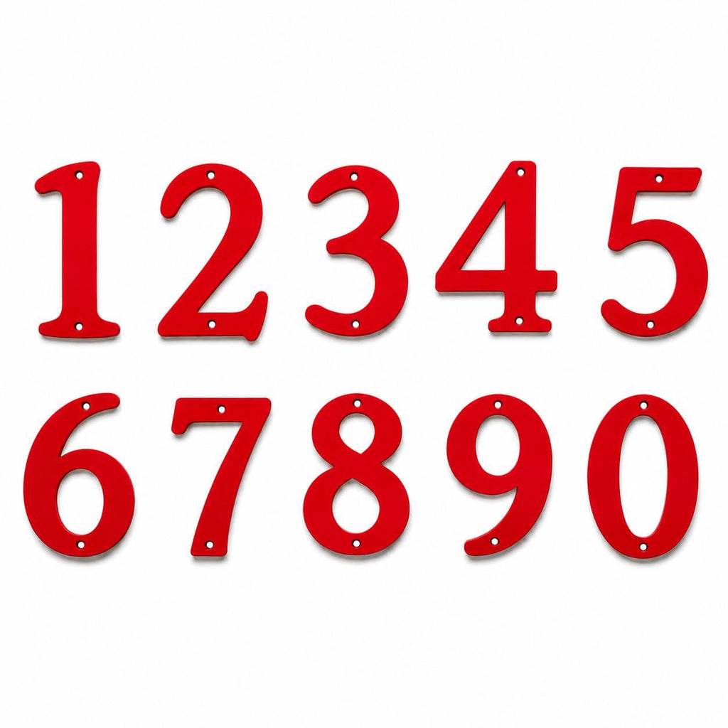 House Numbers – Front Door Sign Plaque Home Address Wall Mounted Screw Holes