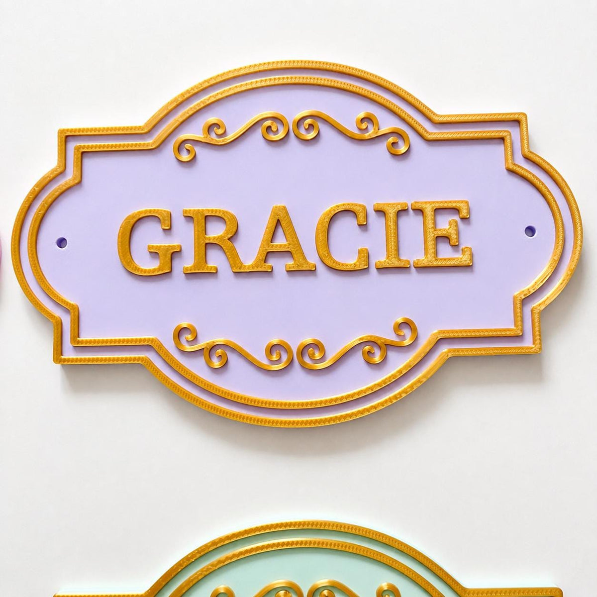 Personalised Kids Name Door Sign Custom Girls Boys Gold Bedroom Decoration Plate