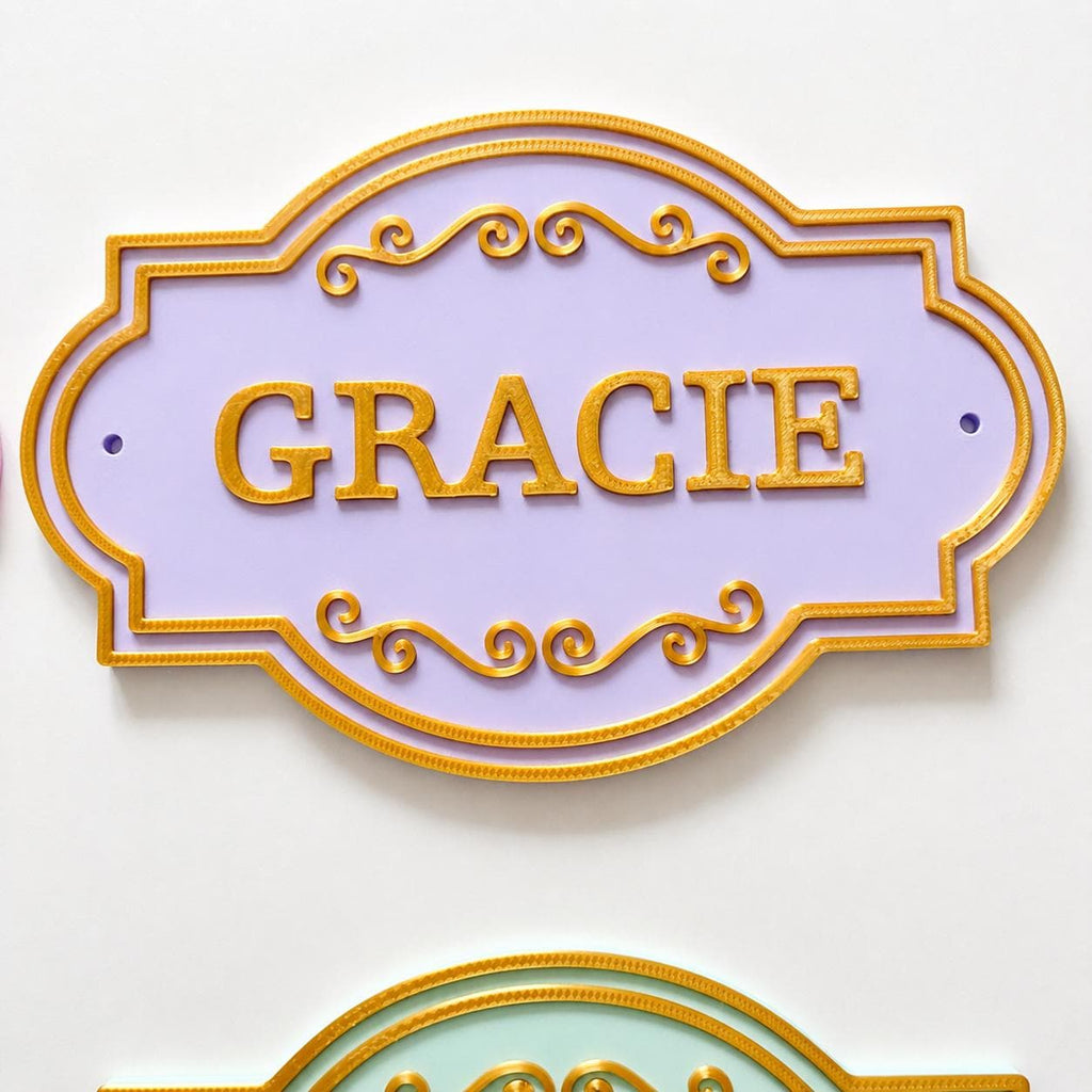 Personalised Kids Name Door Sign Custom Girls Boys Gold Bedroom Decoration Plate