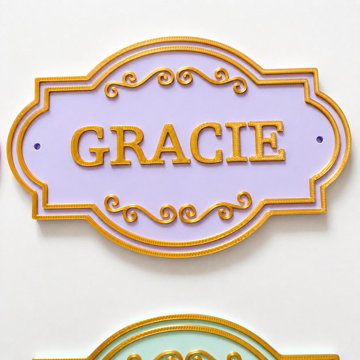 Personalised Kids Name Door Sign Custom Girls Boys Gold Bedroom Decoration Plate