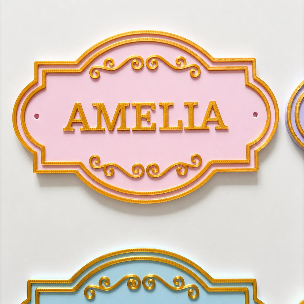 Personalised Kids Name Door Sign Custom Girls Boys Gold Bedroom Decoration Plate