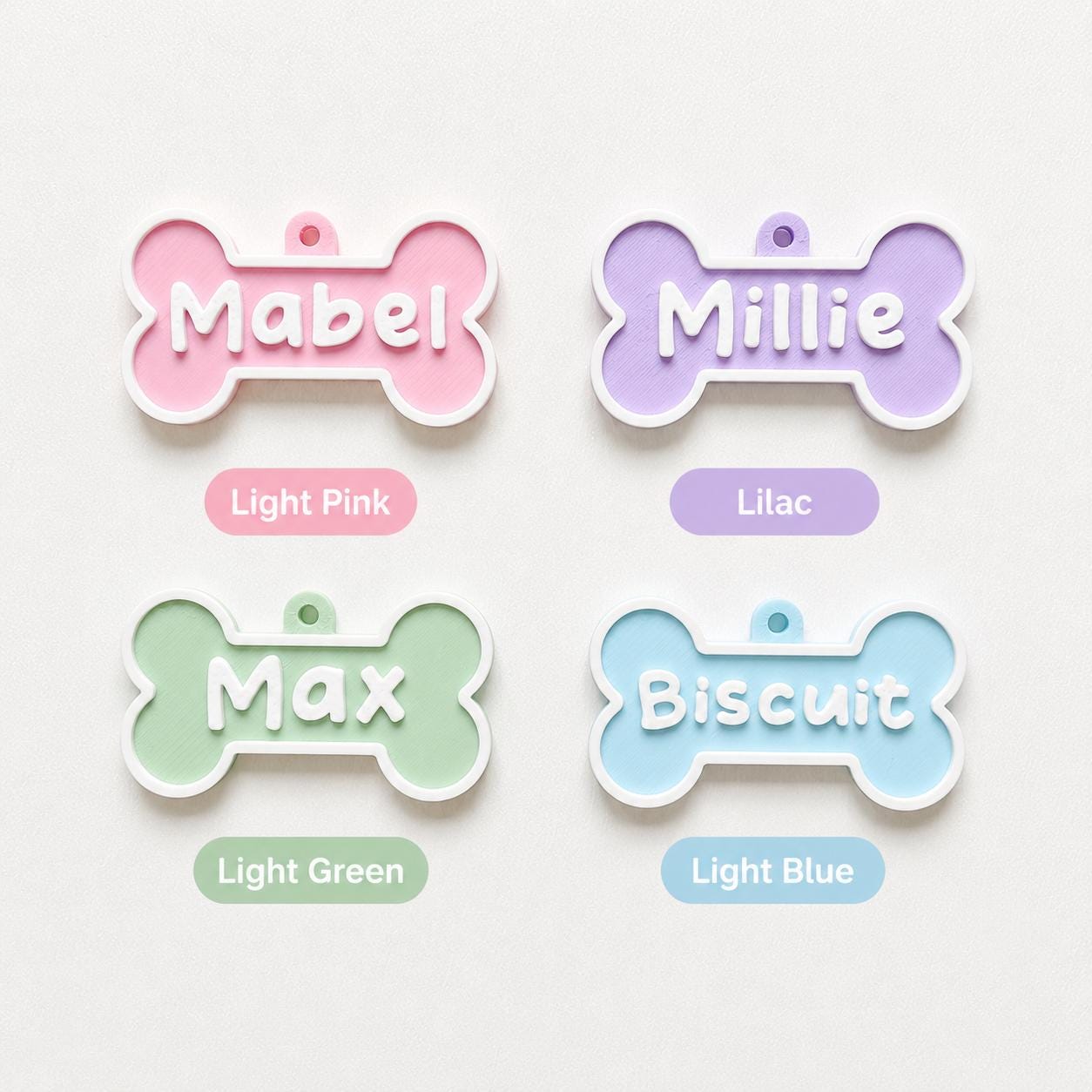 Personalised Pet Collar Name Tag - Custom Dog Puppy Cat ID Disk Bone Charm