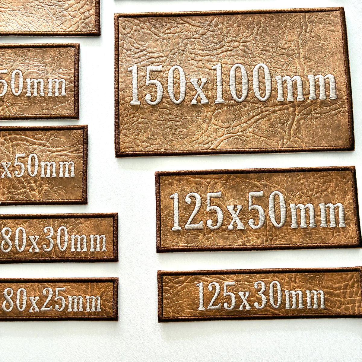 Personalised Embroidered Faux Leather Patches Sew/Iron/VELCRO® Biker Text Badges