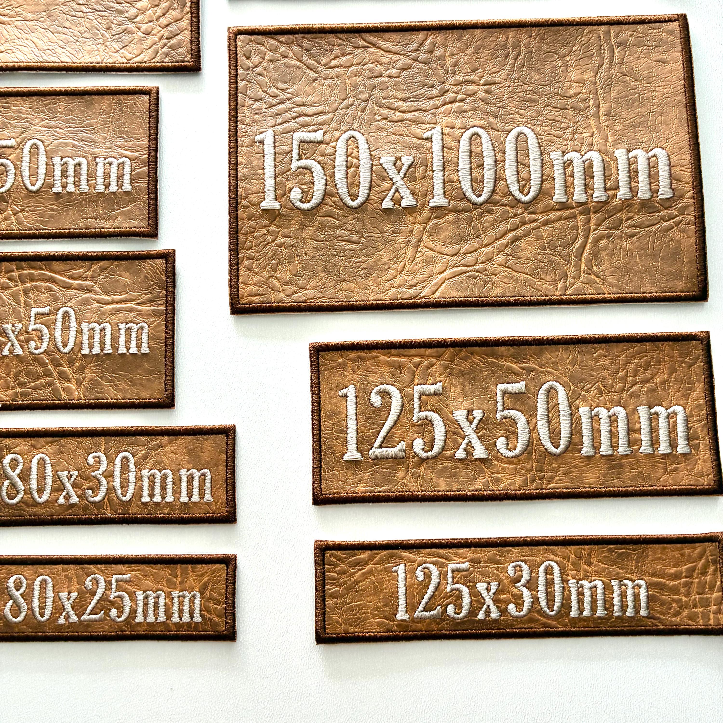 Personalised Embroidered Faux Leather Patches Sew/Iron/VELCRO® Biker Text Badges