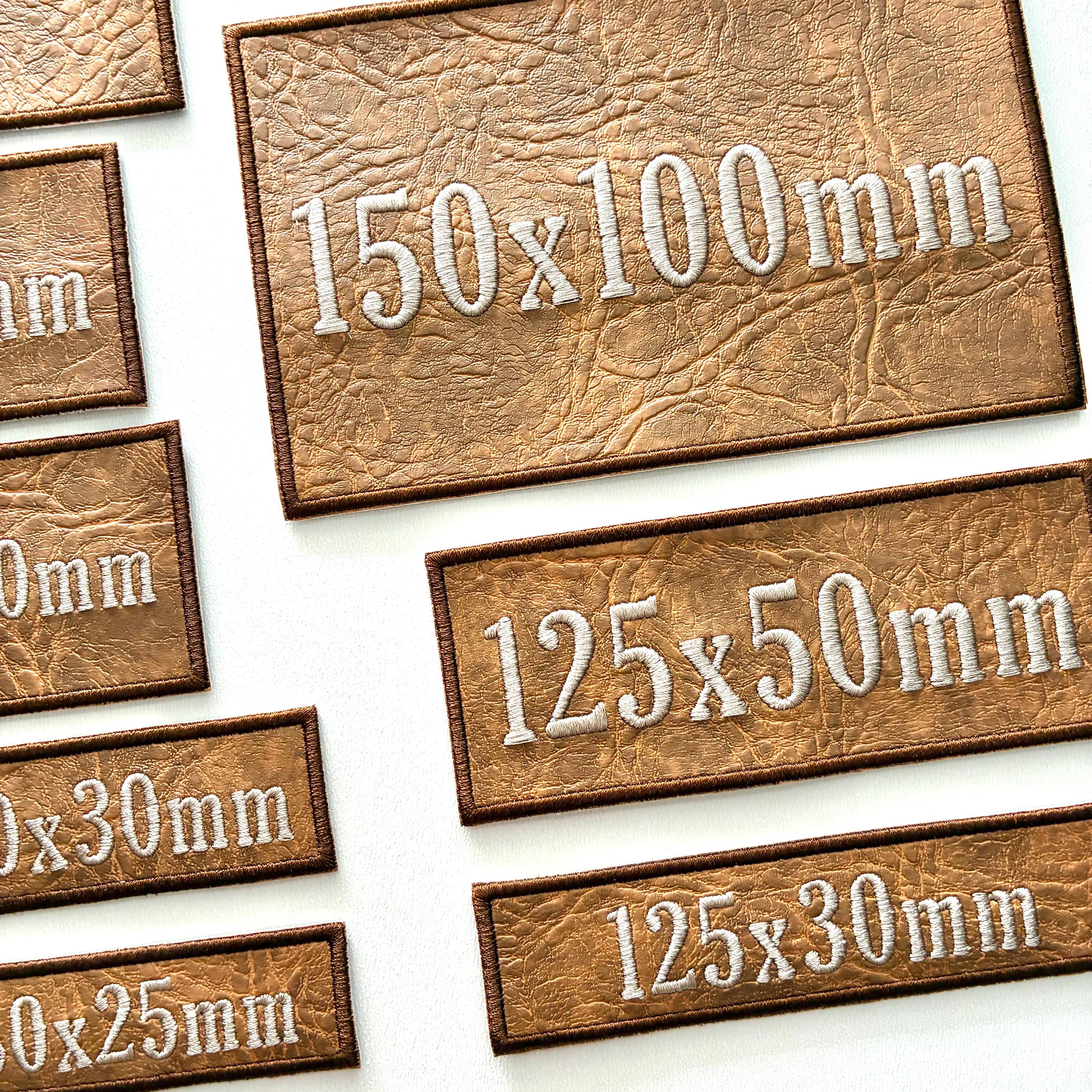 Personalised Embroidered Faux Leather Patches Sew/Iron/VELCRO® Biker Text Badges