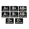 Embroidered Blood Group Black Patches 90x60mm Sew/Iron/VELCRO® Military Medical Badges
