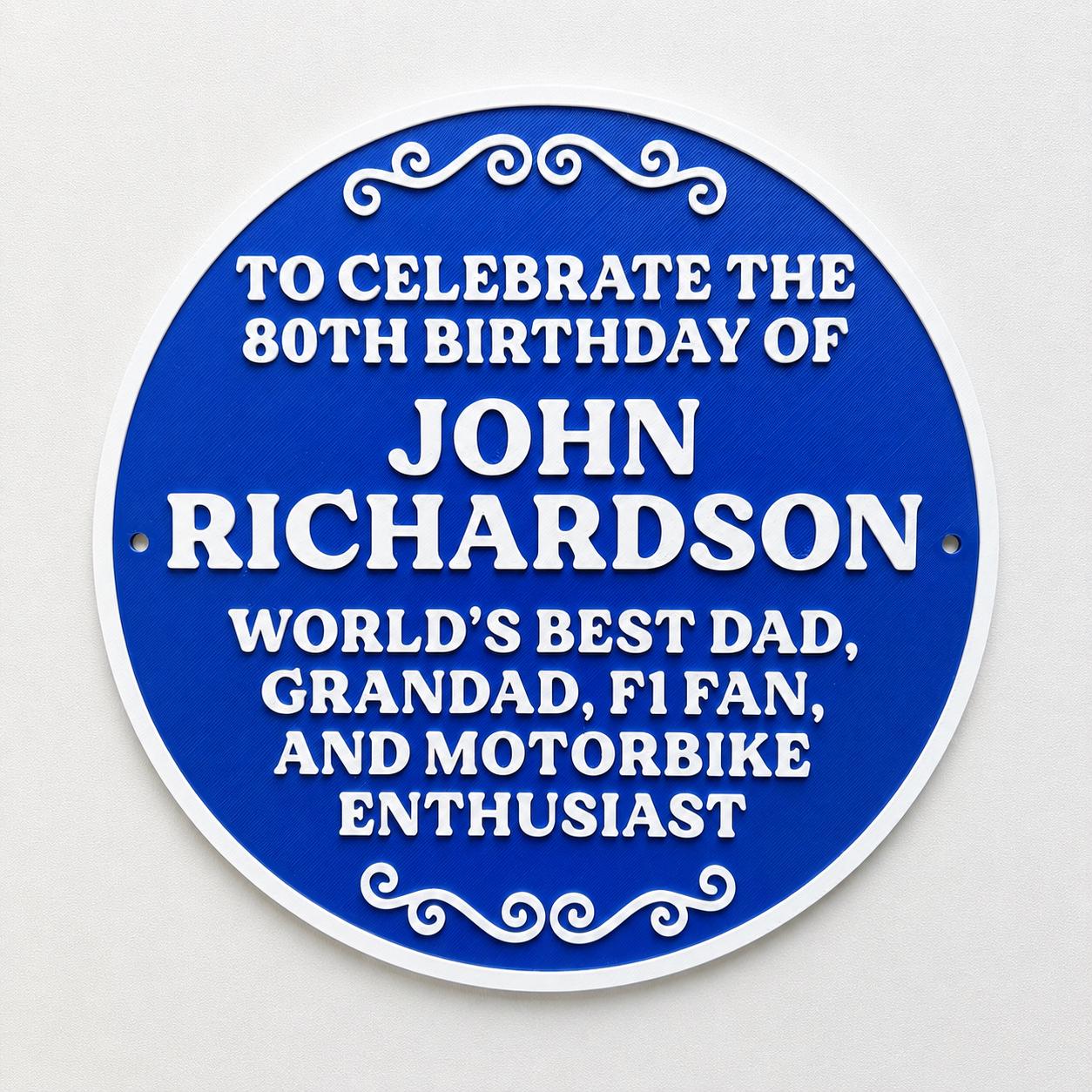 Personalised Blue Plaque - Fully Customised Heritage Style Wall Plate Sign Gift