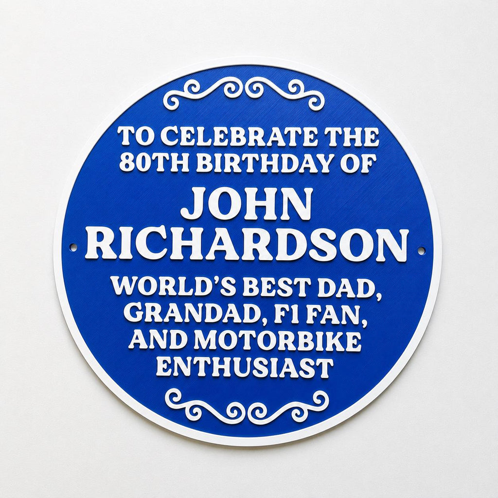 Personalised Blue Plaque - Fully Customised Heritage Style Wall Plate Sign Gift