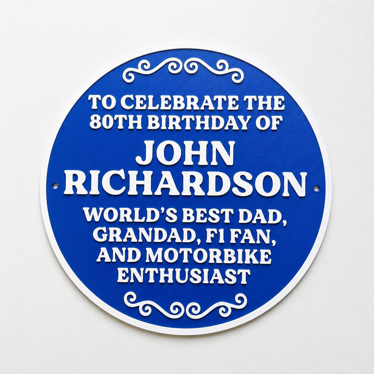 Personalised Blue Plaque - Fully Customised Heritage Style Wall Plate Sign Gift