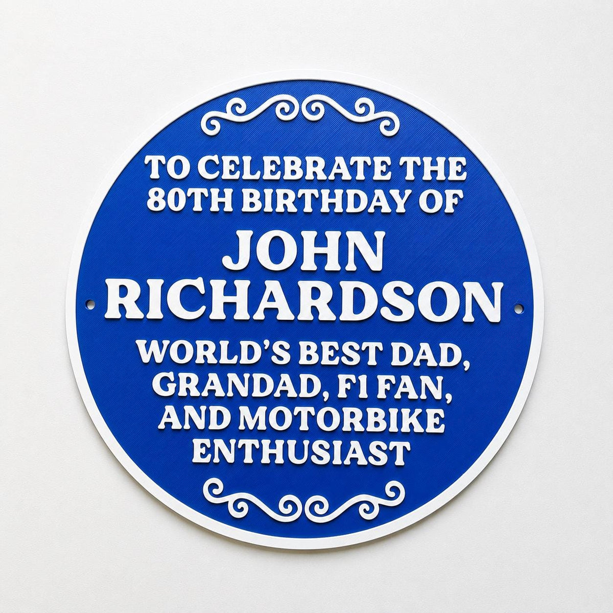 Personalised Blue Plaque - Fully Customised Heritage Style Wall Plate Sign Gift