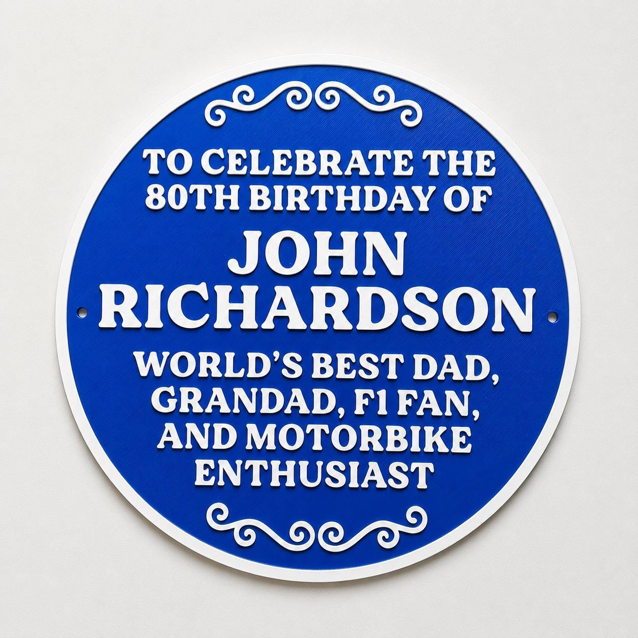 Personalised Blue Plaque - Fully Customised Heritage Style Wall Plate Sign Gift