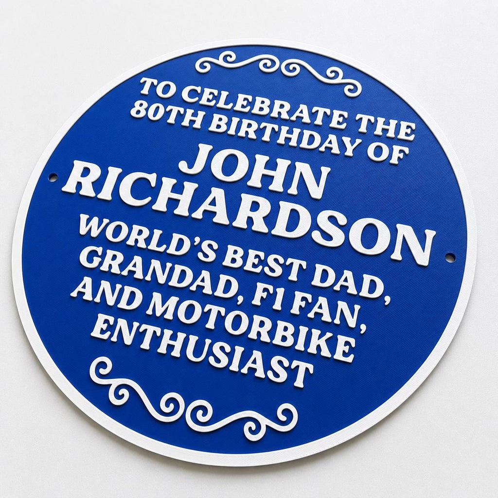 Personalised Blue Plaque - Fully Customised Heritage Style Wall Plate Sign Gift