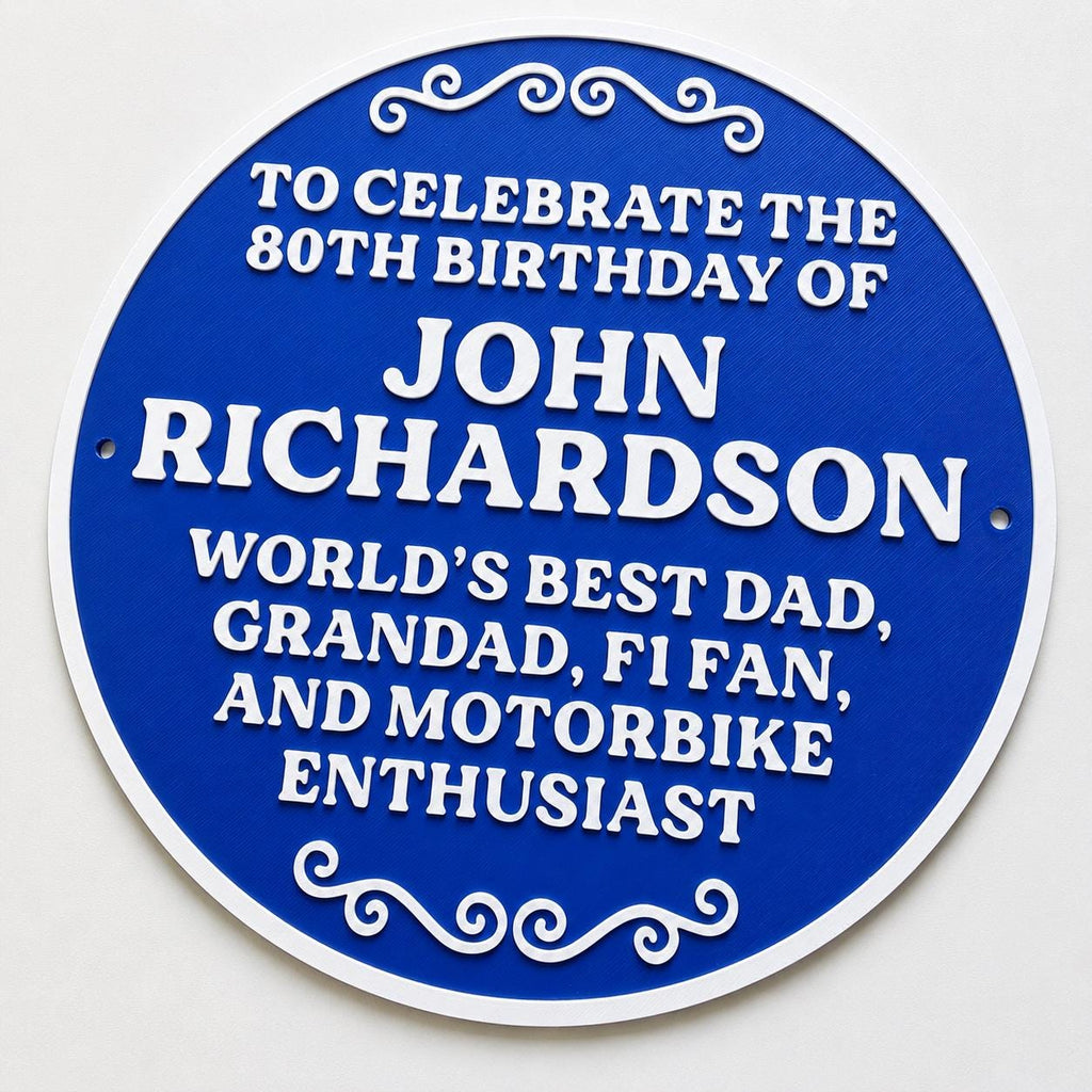 Personalised Blue Plaque - Fully Customised Heritage Style Wall Plate Sign Gift