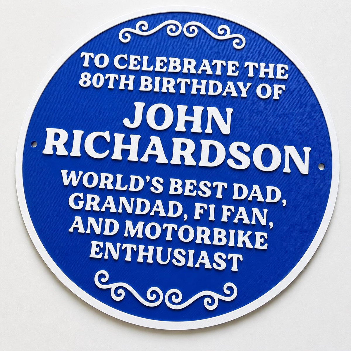 Personalised Blue Plaque - Fully Customised Heritage Style Wall Plate Sign Gift