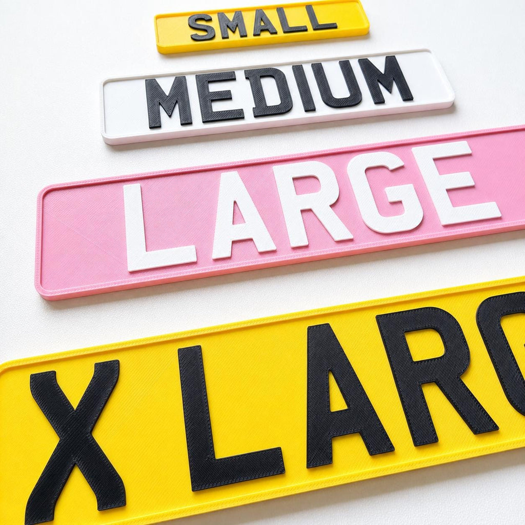 Personalised Number Plate Signs - Custom Text Mini Novelty License Registration