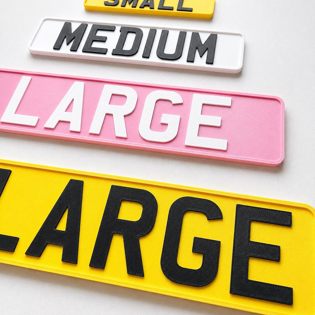 Personalised Number Plate Signs - Custom Text Mini Novelty License Registration