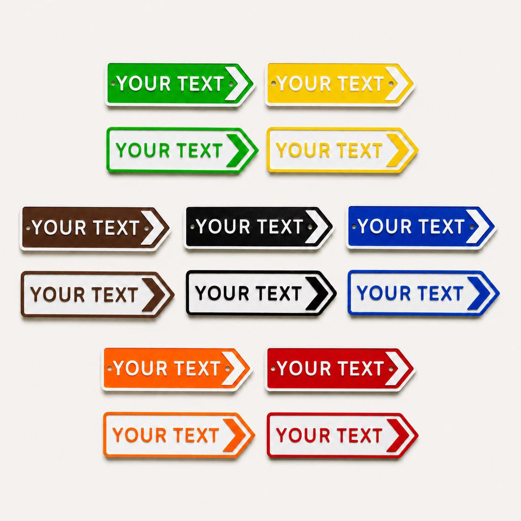 Personalised Your Text Arrow Sign – Custom Street Road House Decoration Plate