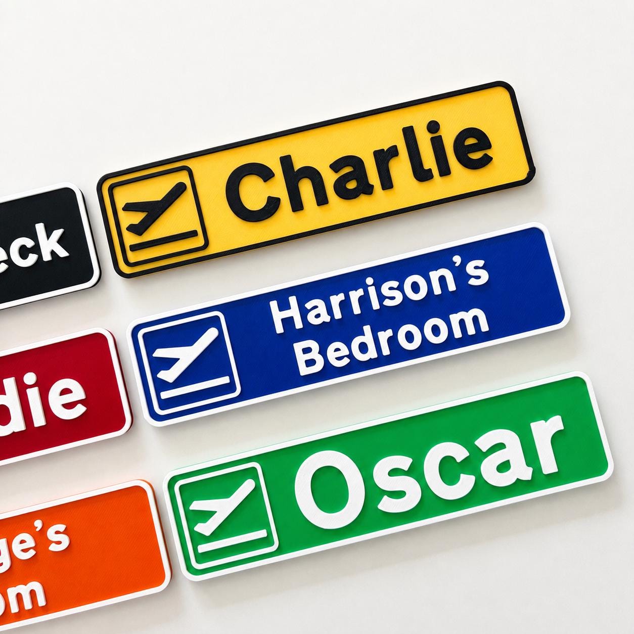 Personalised Departures Sign Airport Airplane Kids Name Bedroom Door AvGeek Gift
