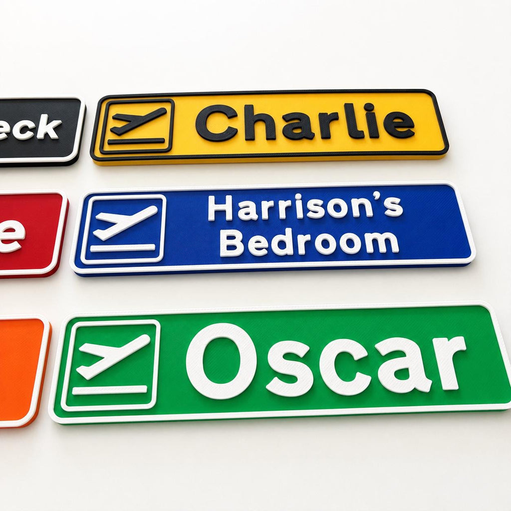 Personalised Departures Sign Airport Airplane Kids Name Bedroom Door AvGeek Gift