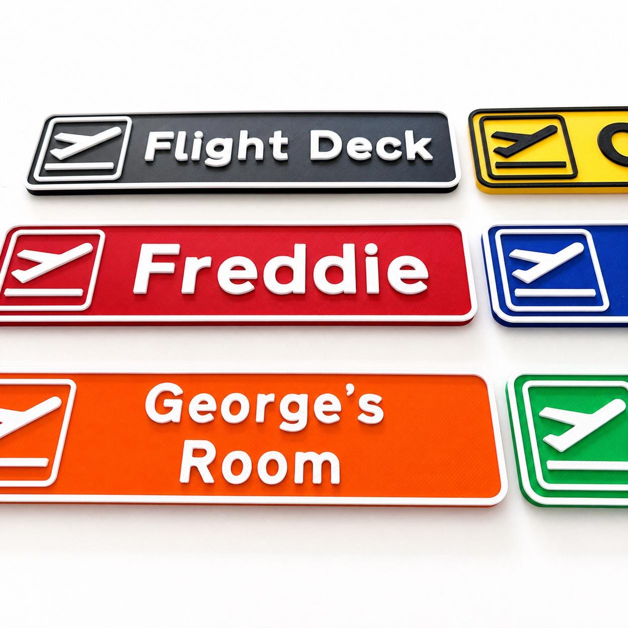 Personalised Departures Sign Airport Airplane Kids Name Bedroom Door AvGeek Gift