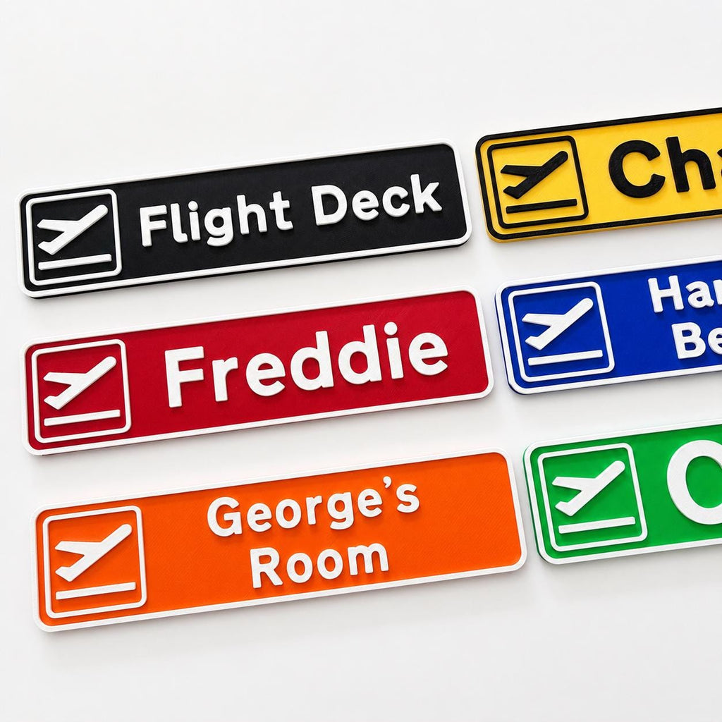 Personalised Departures Sign Airport Airplane Kids Name Bedroom Door AvGeek Gift