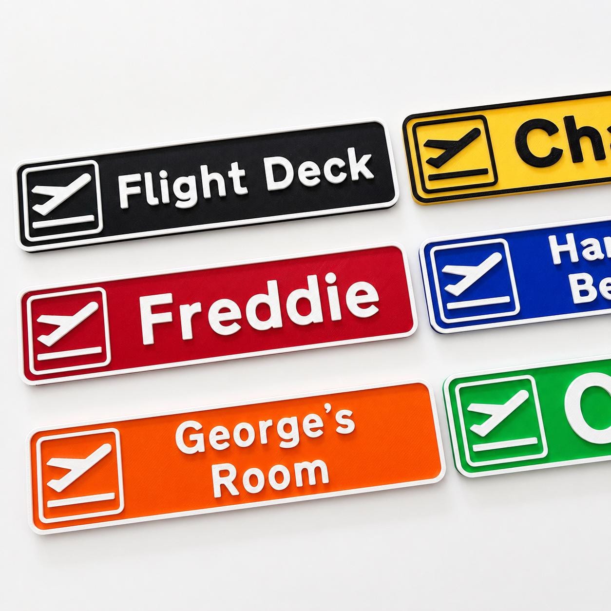 Personalised Departures Sign Airport Airplane Kids Name Bedroom Door AvGeek Gift