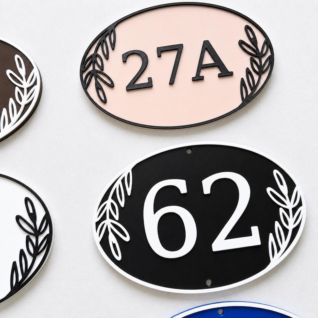 Personalised House Number Sign – Custom Oval Home Front Door Gate Plate Plaque