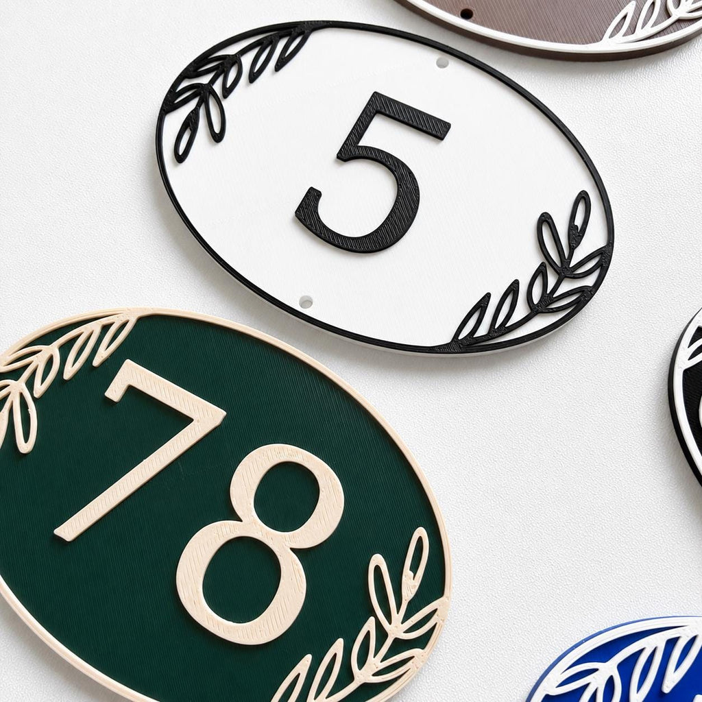 Personalised House Number Sign – Custom Oval Home Front Door Gate Plate Plaque