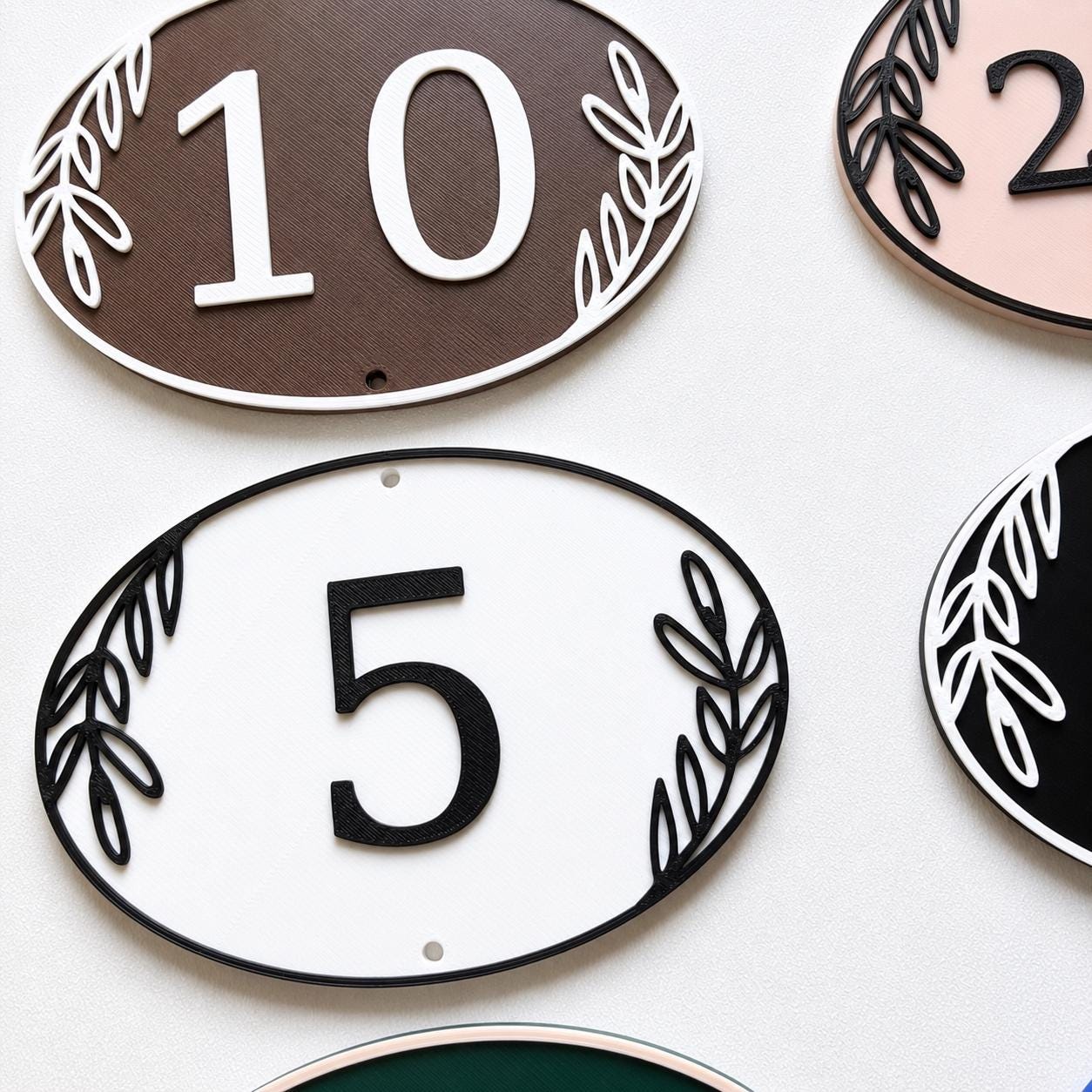 Personalised House Number Sign – Custom Oval Home Front Door Gate Plate Plaque