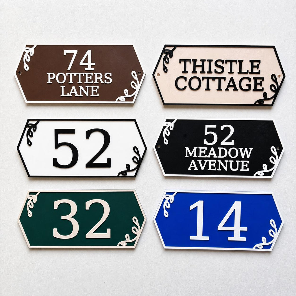 Personalised House Name Number Sign – Custom Front Door Gate Street Plate Plaque
